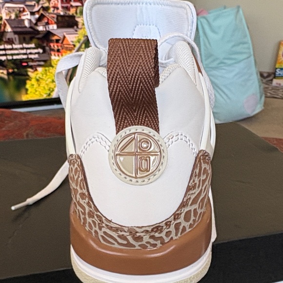 Jordan Women's White and Brown Sneakers - Picture 5 of 9